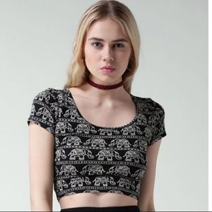 Forever 21 crop top with elephants